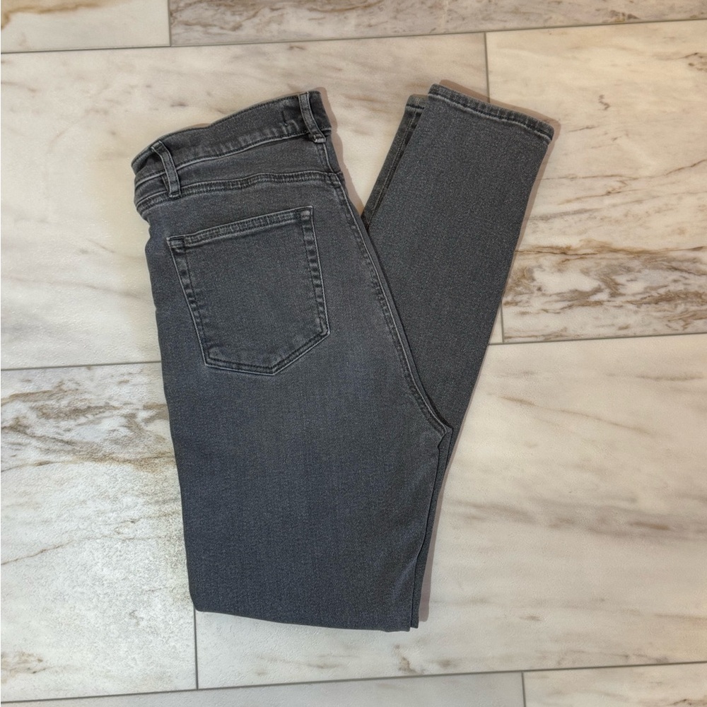 LOFT High Waist Skinny Jeans Gray Wash Size 28 / 6 Slim Pockets Button Fly